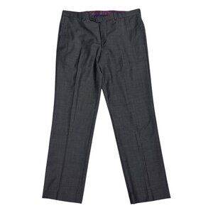 TED BAKER Wool Pleated Dress Pant Luxury Designer Business Casual Trousers 35x31